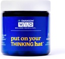 Swanson WIO Nasaďte si svůj přemýšlivý klobouk Brain Health, Koncentrace, Lepší zaměření, Ginkgo Biloba + Neurofaktor Káva Ovoce, Vegan, Non- GMO, Wellness, 30 Veggie Kapsle (30- Day Supply)