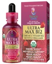 USDA Organic Ultra Max B12 IR 124; Superdose 7500mcg Vitamin B12 Liquid Drops IR 124; B12 as Methylkobalamin IR 124; Max 98% Absorpční rychlost 124; Promotes Energy IR 124; Vegan, Non- GMO, Jahodová chuť -4oz
