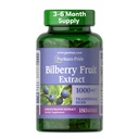 Puritan 's Pride Premium Bilberry Fruit Extract 250 mg (1000mg Ekvivalentní), 4: 1 Koncentrovaný bylinný dodatek, Vitamin C, 3 až 6 Měsíce Dodávka, 180 Rychlé uvolnění Softgels (Balení květen Vary)