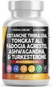 Clean Nutra Cistanche Tribulosa Fadogia Agrestis Tongkat Ali Turkesterone Pills Ashwagandha Kapsle Dodatek pro muže - 60 Počet