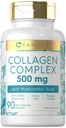 Carlyle Collagen pilulky s Hyaluronic Acid 500mg Acid 124; 90 Kapsle 124; Hydrolyzované kolagen dodatek 124; Non- GMO, gluten zdarma