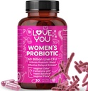 Love You Womens Probiotic, Ph Balance, Ut, Feminin, Vaginální zdravotní dodatek, stravovací, Pre + Pro + Postbiotic, Zpožděné vydání, 60 Milionů živých CFU, 8-Strain Probiotic Blend, 30 Veg Caps Service