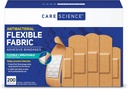 Péče Věda Fabric Adhesive Obvazy, 200 ct Bulk Asdied Velikosti 124; Flexibilní + Dýchatelná ochrana pro první pomoc a zranění