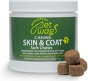 Alergie & Itch Relief for Dogs - Skin & Coat Soft Chews w / Omega-3, Fish Oil, Biotin, Kolagen - Reduces Shedding, Promotes Health Skin & Shiny Fur - 60ct