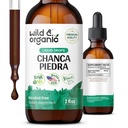 Wild & Organic Chanca Piedra Liquid Extract Drops - Stone Breaker for Ledney Stones & Gallurger Support - Bylinná tinktura pro močový trakt Well- Began, Cukr & Alcohol- Free - 2 fl oz