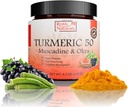 Reddy Naturals Aryana Turmeric 50 - Organic Turmeric Supplement Powder with Muscadine Grape & Okra - Fast- Diseting, Plant- Based Formule pro denní wellness - 30 Servings