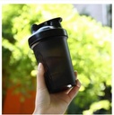 CHNLML Protein Shaker Bottle 400ML / 16Oz w. Shaker Ball for Protein Shake, Shaker Bottle with Mixing Ball, Leak-Proof, BPA-Free, for Gym, Workout, Juice Mixer (Black / Black Body, 16Oz-400ML-1Bottle)