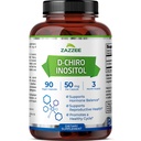 Zazzee D- Chiro- Inositol, 50 mg na kapslí, 90 Veganských kapslí, Ideální dávkování pro 40: 1 Poměr s Myo- Inositol, 3 měsíční zásoba, 100% Vegetarián, Non- GMO