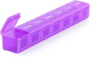 Sukuos Extra Velké týdenní Pill Pořadatel, 7 Daily Pill Box Pouzdro Artritis Friendly, Tisková tiskárna Kontejner s čirým lidem pro vitaminy, rybí oleje nebo doplňky (Purple)