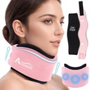 Atsuwell Soft Neck Brace Cervical Collar, Nastavitelná opora pro podporu krku s odstranitelným gelovým balíčkem, opakovaně použitelná ledová vložka pro správné místo, spánek, růžová