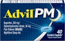 Advil PM (40 Počet, Balení 2) Reliever bolesti / noční spánková pomoc obalené Caplet, 200mg Ibuprofen a 38mg Difenhydramin Citrát