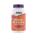 Nyní doplňky Vitamin D3 K2, 1000 IU / 45 mcg, Kardiovaskulární podpora, Podporuje kostní zdraví, 180 Vegetariánské kapsle - Vegan, Gluten Free, Kosher
