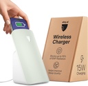 Elvy Fast Qi Bezdrátový nabíječ pro mobilní telefony - Designed with EMF Management Technology for Enhanced Charging, Advanced Environmental Shielding, Lab Tested by Ordos Tech, 2023 (Mint Green)