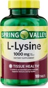 L- Lysinum 1000mg Tablety - Lysinový dodatek pro pokožku, imunitní a kolagenovou podporu - esenciální aminokyselina, 100 počet, gluten- Free for Daily Wellness