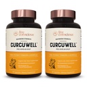Živé vědomí CurcuWell - Curcumin a Boswellia Blend 124; Maximální síla kloubu, tělo a kognitivní podpora - 60 denní dodávky (2-Pack)