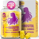 Myo- Inositol & D- Chiro Inositol, Inositol Gummies s vitaminem D3, Glycinát hořečnatý, Omega33, Folát & zinek, Inositol dodatek Menstruační cyklus pro ženy - 40: 1 Ratio- 30 denní zásobování