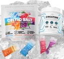 Mikronizovaný kreatin monohydrát Prášek + Electrolytes Powder Packets - Keltic Salt Variety Pack (12 Packets)