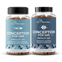 Koncepce Fertilita pro ni a pro něj Bundle - Plodnost doplňky Combo pro ženy a muže - Prenatální vitaminy - Podpora rovnováhy hormonů, konzistence cyklu, pomoc ovulace - 120 Počet