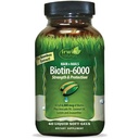 Irwin Naturals Biotin- 6000 Podporuje zdravou pleť, vlasy a nehty - 60 Tekuté ponožky - Síla + ochrana s vysokou potencí 6000 mcg, Bamboo, Avocado, kokos & Více - Maximální absorpce