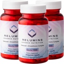 Relumins Advance Nutrition Gluta 1000 - Reduced L- Glutathione, Alpha Lipoic Acid & Rose HIPS, Antioxidant Support for Skin & Celodenní Wellness, Made in USA - 30 Kapsle x 3 Lahve (45- Day Supply)