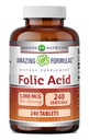 Amazing approvas Folic Acid Dodatek 124; 5000 Mcg Acid 124; Tablety 124; Non-GMO Acid 124; Gluten Free Acid 124; Made in USA (240 Počet)