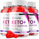 (3 Pack) Premier Keto ACV Gummies - Advanced Formule Premiere Keto Plus ACV Gummies Apple Cider Ocet Premier ACV Dietní dodatek Recenze mužů Ženy (180 Gummies)
