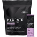 Sportovní výzkum ® Hydrate Electrolytes Powder Packets - Sugar- Free & Přirozeně ochucené vitamíny, minerály, a kokosová voda - Podporuje hydrataci - 16 Packets - Vášeň ovoce