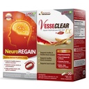LABO Nutrition VesseCLEAR EX + NeuroREGAIN: Nattokinase NSK-SD, Elastin F for clean & flexible Blood Vessel, Cardiovaskulární a cirkulační podpora, Scallop- odvozené PLASMALOGEN for Brain Deterioration