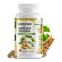 GreeNatr Ginko Biloba & Panax Ginseng Supplement - Červený Ginseng Brain Supplement for Memory and Focus - Ginkgo Biloba doplňky pro dobrou vizi, imunitní systém a lepší krevní tok - 120 Tablety