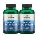 Swanson Acetyl- L- karnitin - Amino Acid Supplement Podpora Cognitive Health & Muscle Support - Přírodní vzorec Může podporovat nervové systémy zdraví - (100 Veggie Kapsle) (2 Pack)
