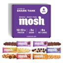 MOSH Variety Pack Keto Protein Bary, High Fiber, Low Carb, gluten Free, High Protein, Brain Zdravý Snack s Ashwagandha, Lví hříva, 6 Počet