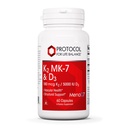 PROTOKOL PRO LIFE BALANCE - K2 MK-7 a D3 - Cévní zdraví a strukturální podpora, síla kostí, antipetit, přírodní váhový úbytek, podporuje absorpci vápníku - 60 Veg Kapsle