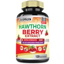 Hawthorn Berry dodatek Extract Kapsle - 120 Vegan Kapsle pro 4 měsíce - Kombinovaná řepa kořenová, Ashwagandha, Kurkumin a černý pepř