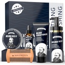 Beard růstová sada - Mobified Men 's Beard Care Kit with Natural Ingredients, Includes Beard Wash, Beard Oil, Beard Conditioner, Beard Balm and Beard Comb, Gift Set for Boyfriend Manžel Otcové