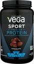 Vega Sport Premium Protein Powder, Chocolate, Vegan, 30g Plant Based Protein, 5g BCAA, Low Carb, No Sugar, Keto, Dairy Free, Gluten Free & Non- GMO, Pea Protein pro ženy a muže, 29.5 Oz