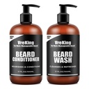 Mens Beard Wash and Beard Conditioner Bundle set for men, Face and Beard Shampoo and Conditioner set for men w / Biotin Facial Fair Growth Formule Dandruff, dárky pro muže, 500ml * 2