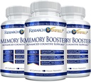 Výzkum ověřený Memory Booster - Nootropní dodatek - Vylepšení poznávání a paměť - Lví hříva, Ginkgo Biloba, BioPerine - 3 Měsíční dodávky - Non- GMO - Vyrobeno v USA