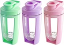 Moonlight Makers Sada 3 Roztomilý 16oz protein třepačka láhev, Ocelová Whisk Ball - Leakproof, Myčka nádobí Safe Gym láhev, Shaker Cups pro protein shakes, Předcvičení Drinks Mixer Cup - růžová, zelená, fialová
