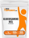 BulkSupplements.com Glucosamine HCl Powder - Glucosamine dodatek, Joint Support Supplement - Gluten Free, 1g per Serving, 500g (1,1 lbs) (Balení po 1)