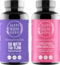 Šťastný zdravý hippie vaginální probiotika pro ženy & Jdi s Flow Menopauza Podpora
