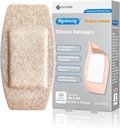 Silikonové adhezivní náplasti Velké velikosti pro citlivou křehkou pokožku 2 "x4" 20 Počet flexibilní Fabric Latex Volný hypoalergenní XL obvazy pro adhezivní alergická zranění