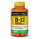 MASON NATURAL B12 1000 mcg Rychlé rozpuštění tablet pro zdravou přeměnu potravin na energii, 200 denní dodávka