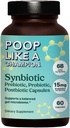 Poop Like a Champion Gut Power Synbiotic (Prebiotický, Probiotický, Postbiotický) - 60 Kapsle, Vegan, Non-GMO Digestive Health Dodatek, 6.5miliardy CFU