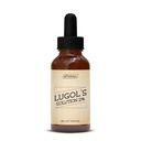 Lugolovo řešení 2% 1oz skleněná láhev s kapátkem. Obsahuje jodid draselný a jod, 30 ml