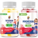 Vitamin D3 K2 Gummies 5000 IU - imunitní a kostní suppor a hořčík Gummies pro děti a dospělé - 500 mg