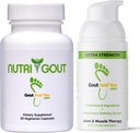 NutriGout Supplement kyseliny močové a Extra síla kloubní discomfort Relief Topical Cream