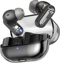 TOZO Crystal Pods Hybrid Aktivní Hluk Zrušení bezdrátových sluchátek, 10mm Ovladače Deep Bass Stereo Sound, 4 Mics Smart ENC AI Calls, 32 EQ přes App, Bluetooth 5.4 Sluchátka, Crystal Case Design