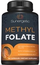 Supplementační premium methyl-folát - s methylovaným vitaminem B12 a vitaminem B6 - metabolicky aktivní folát jako Magnafolát - Methylfolát 400 mcg na tobolku - 60 tobolek