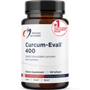 Design pro zdraví Curcum- Evail 400 - Biologicky dostupné turmerické Curcumin doplňky - Emulgační technologie - Curcumin C3 komplex s turmerickým olejem + vitamín E, Non- GMO (120 Softgels)