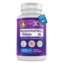 Genex Resveratrol 1500 mg dodatek pro zdravé stárnutí - NSF Certified for Safety, Quality & Label Accuracy - Potent Antioxidant & Health Aging Formule - gluten Free 90 Count